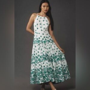 Maeve Halter Tiered maxi dress